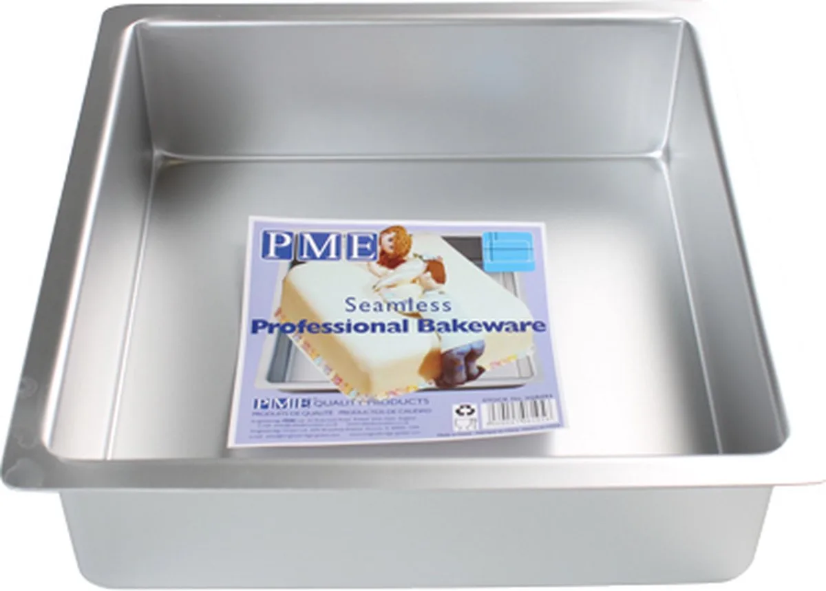 Diepe Vierkante Bakvorm 20x20x7,5cm de PME en Argent – photo produit