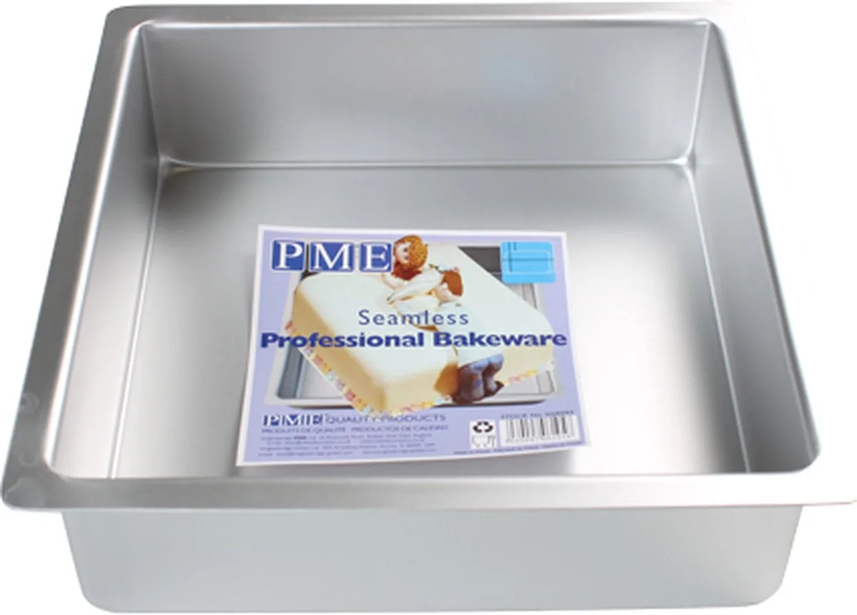 Diepe Vierkante Bakvorm 22,5 x 22,5 x 7,5cm de PME en Argent – photo produit