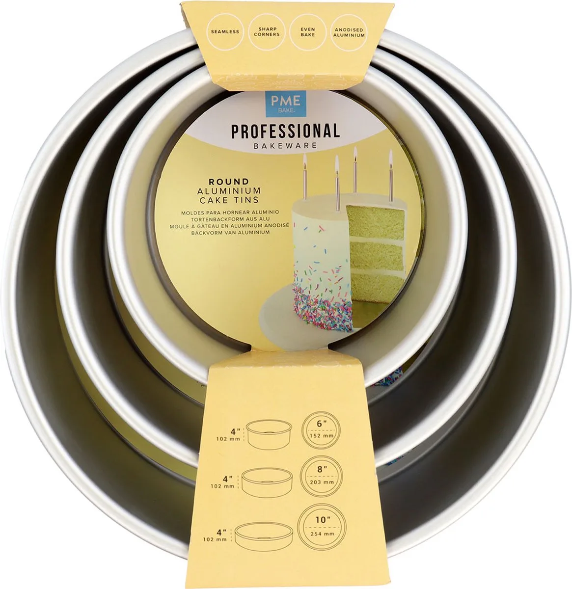 Extra Diepe Ronde Bakvorm set/3 van PME in Grijs – productfoto