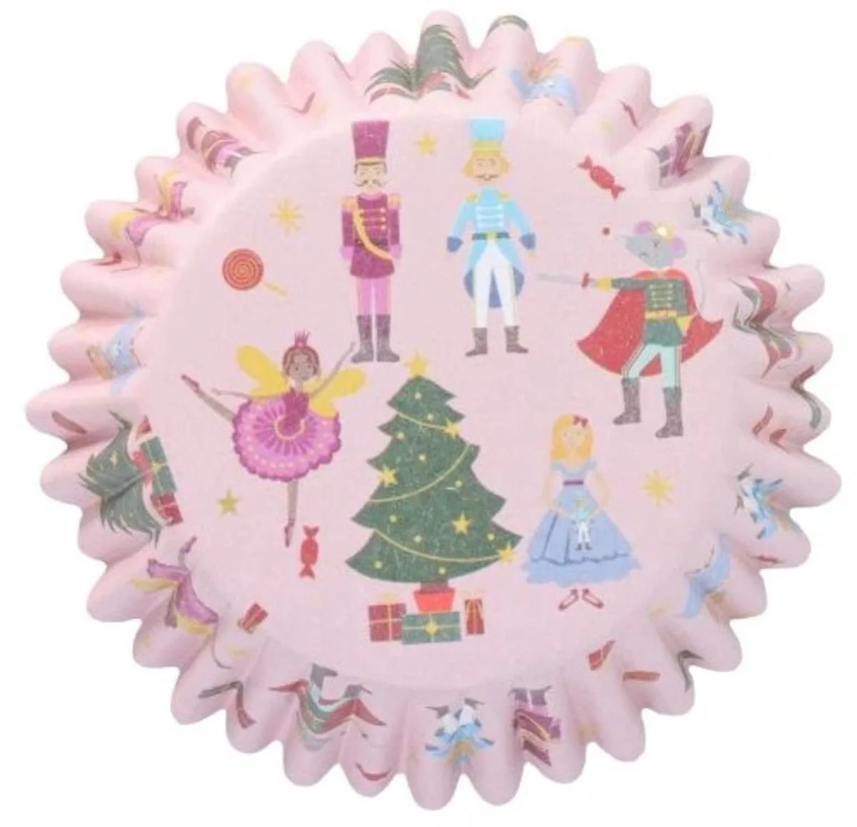 Muffin Bakjes Notenkraker 30 Stuks - Decoratieve Papieren Vormpjes by PME in Pink – product photo