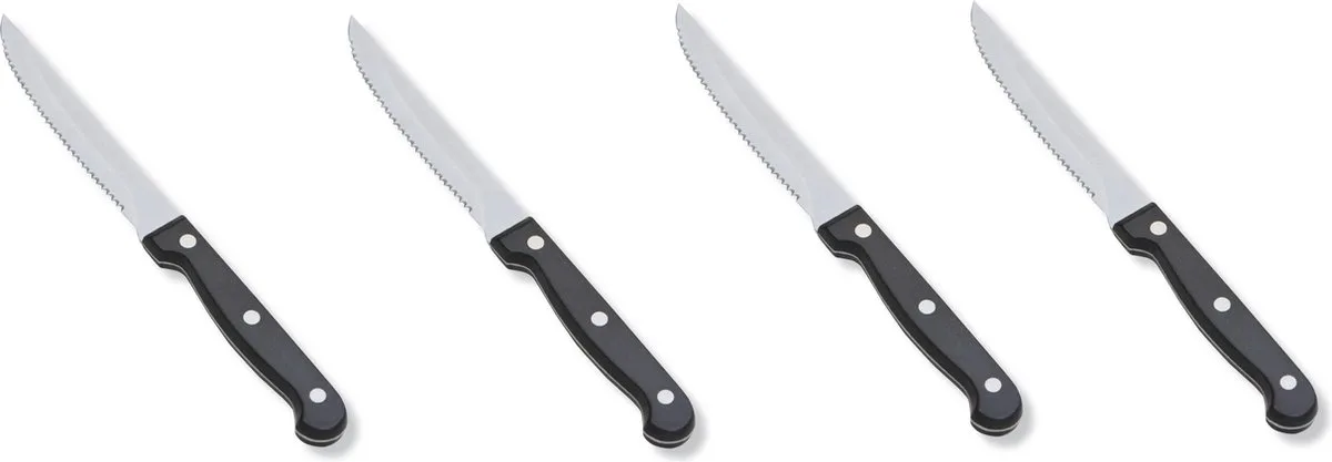 Barbecue - BBQ Steakmessen - 4 stuks van Point-Virgule in Grijs – productfoto