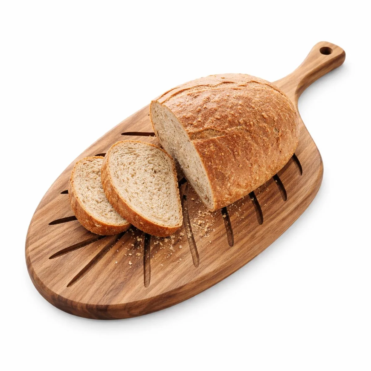 Borrelplank met handvat - Tapasplank - Acaciahout - Leaf - 40.5x19.7x1.5cm van Point-Virgule in Houtkleur – productfoto