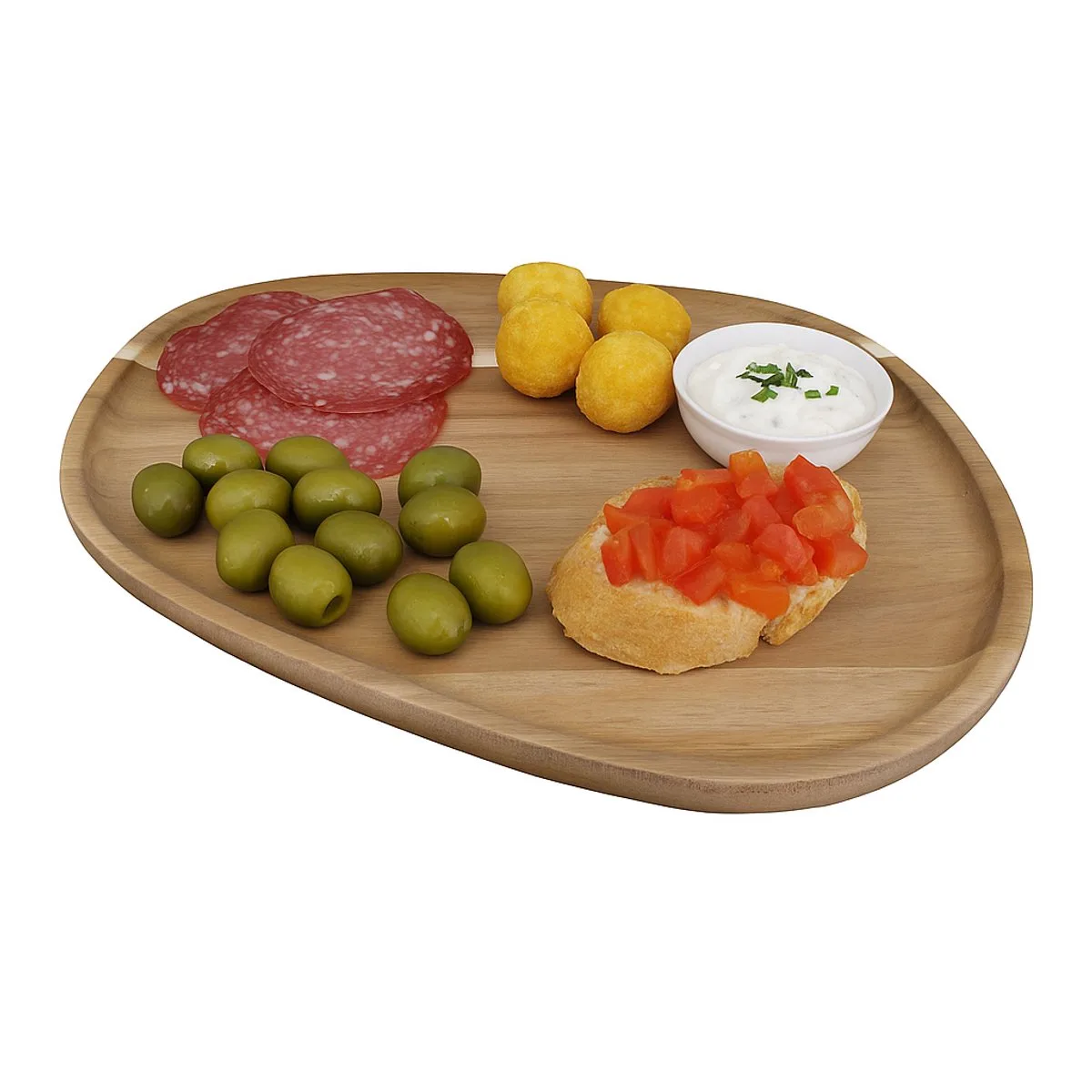 Borrelplank - Tapasplank - Acaciahout - 30x29.5x1.8cm van Point-Virgule in Houtkleur – productfoto