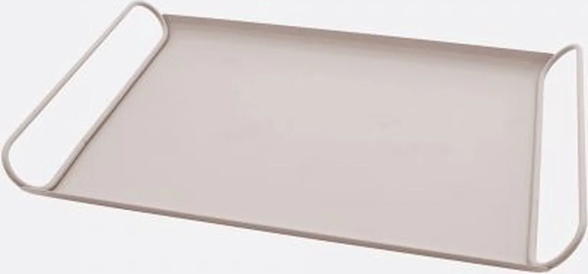 dienblad uit metaal poederroze mat 37.5x25.5x3.7cm van Point-Virgule in Roze – productfoto