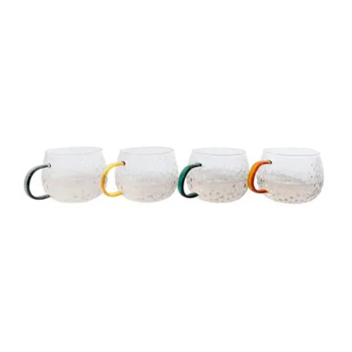 Koffie & Thee - Theeglas 0,40l gekleurd Gehamerd set/4 från Point-Virgule – produktbild