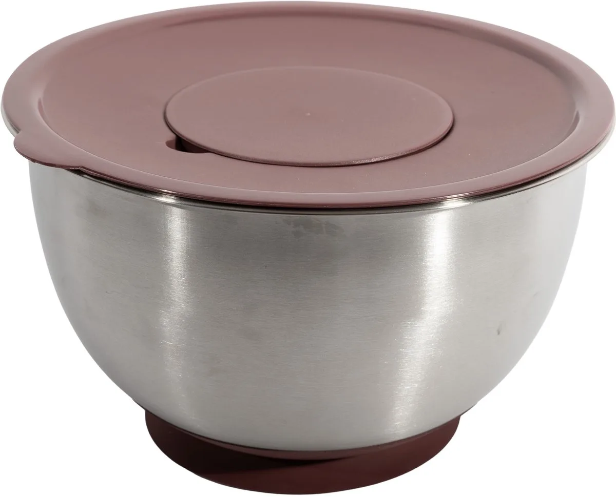 mengkom uit rvs met silicone zuignap en PE deksel 4.7L de Point-Virgule en Bordeaux – photo produit