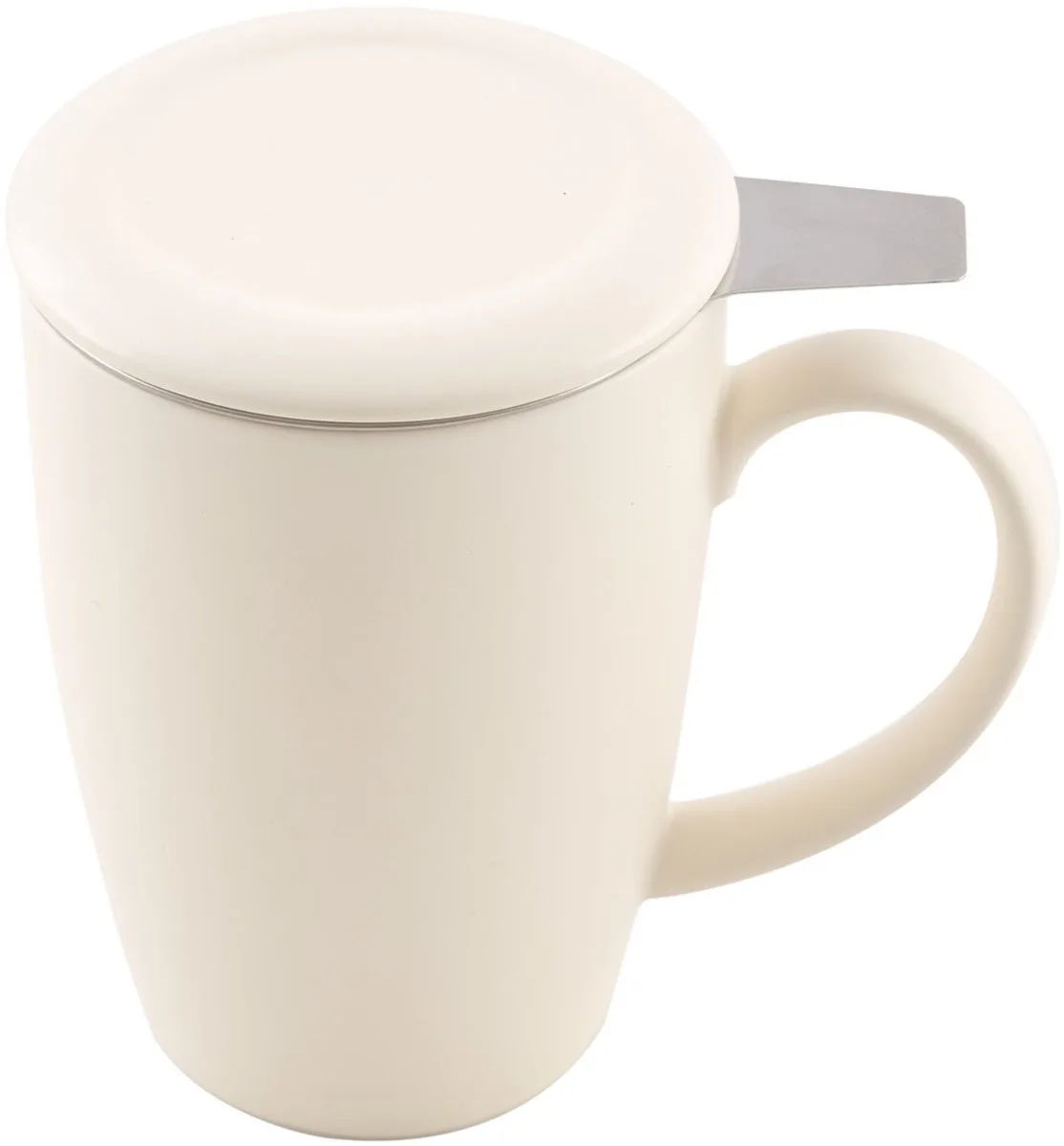 mok met thee infuser en deksel mat 400ml de Point-Virgule en Gebroken Wit – photo produit