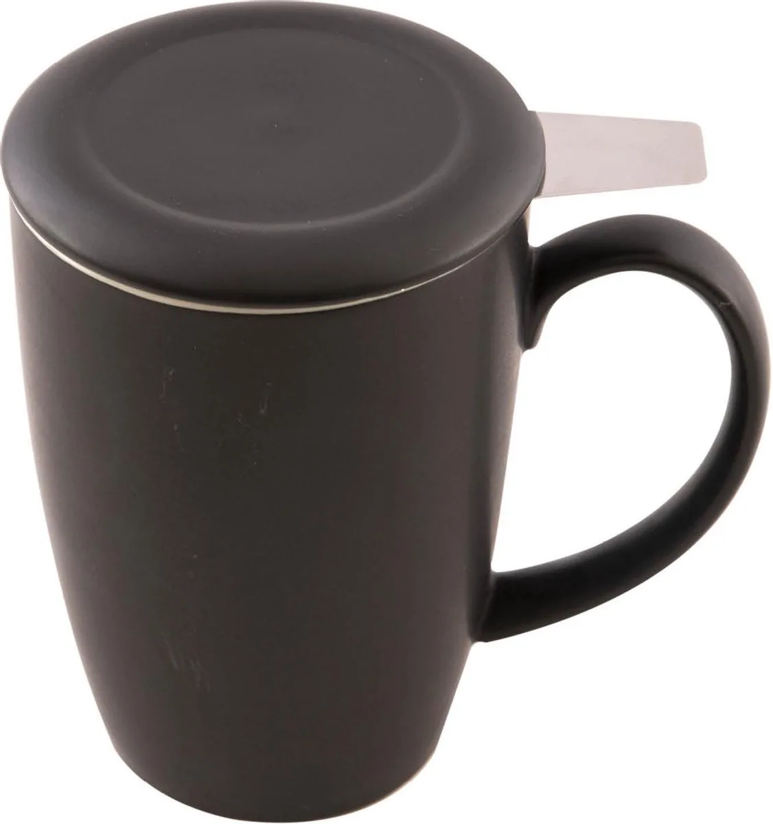 mok met thee infuser en deksel mat 400ml de Point-Virgule en Noir – photo produit
