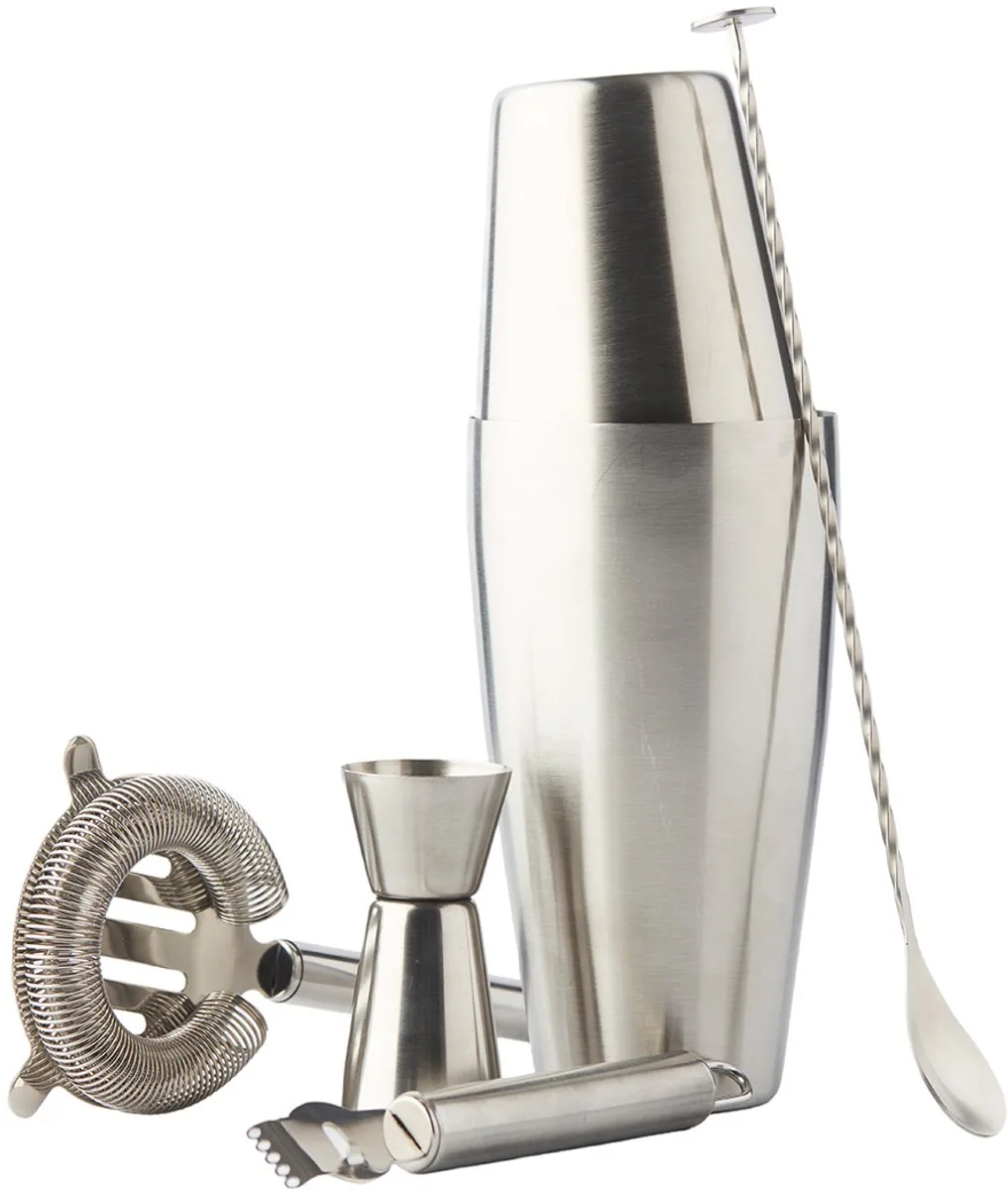 Point-Virgule 5-delige cocktailset met Boston shaker van Point-Virgule in Zilver – productfoto