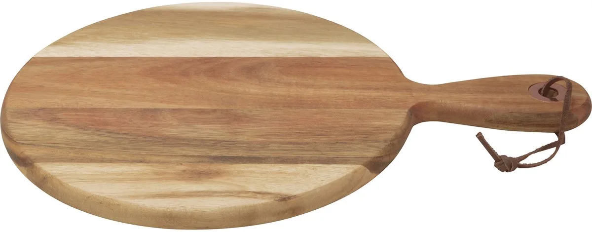 ronde serveerplank met handvat uit acaciahout 35x24.5x1.5cm de Point-Virgule en Houtkleur – photo produit