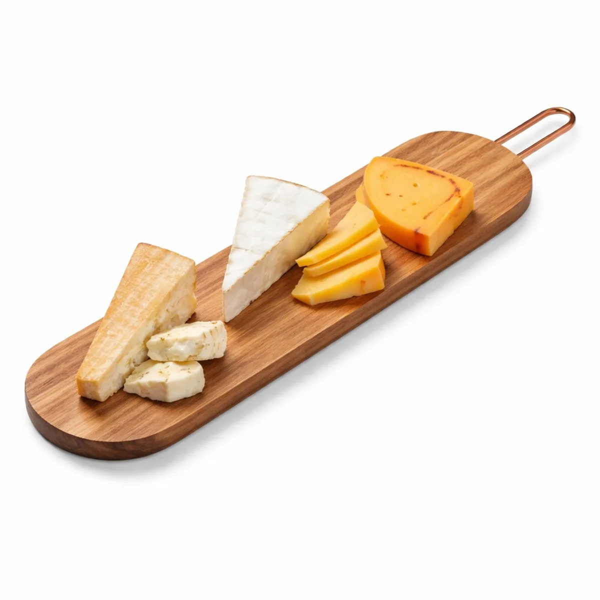 serveerplank uit acaciahout met koperen handvat 60x12x2cm de Point-Virgule en Houtkleur – photo produit