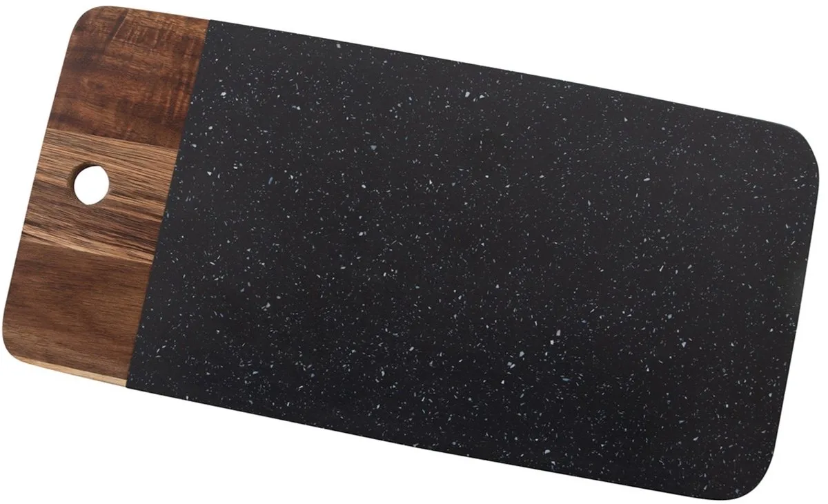 Serveerplank - Voor borrelhapjes - Acaciahout - Graniet - 24.2x14.3x1.2cm von Point-Virgule in Schwarz, Houtkleur – Produktfoto