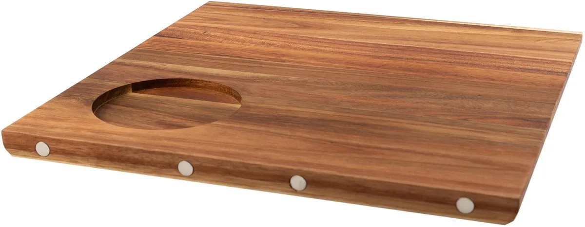 Sharing serveerplank uit acacia met magneten 33x33x2cm by Point-Virgule in Houtkleur – product photo