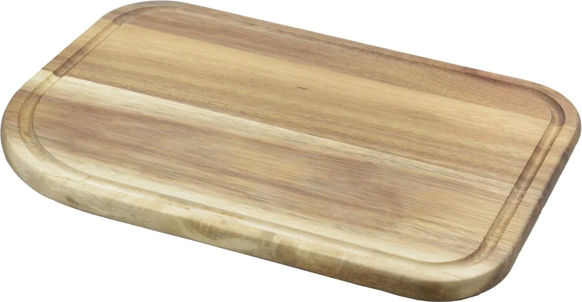 snijplank met sapgeul - acaciahout - 30x19.5x1.5cm van Point-Virgule in Houtkleur – productfoto