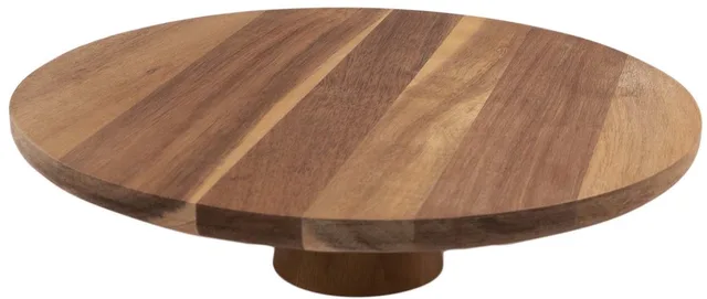Taartplateau - Op voet - Acaciahout - 32cm