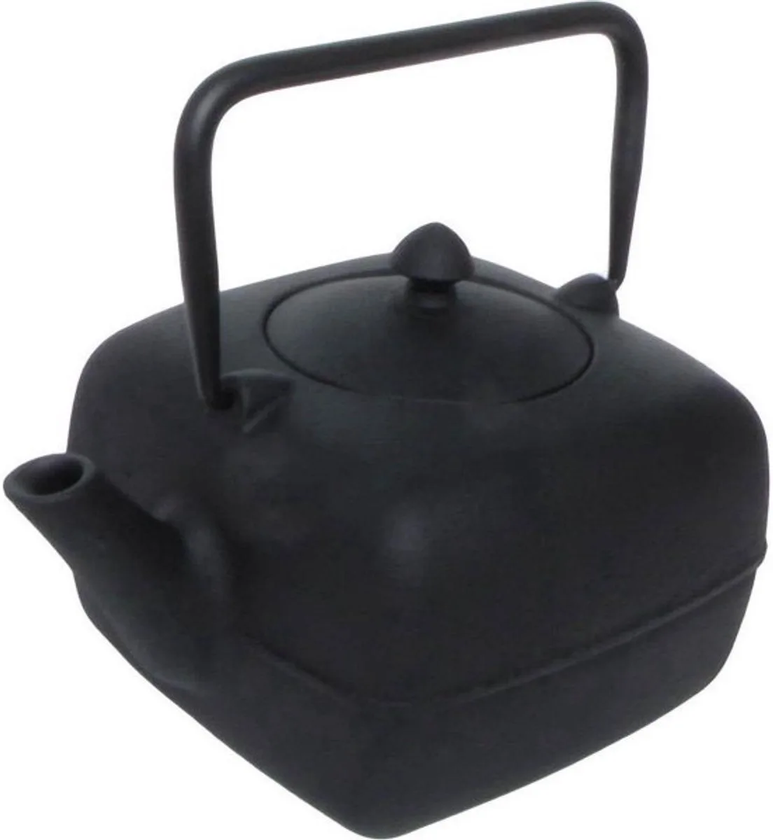 Theepot - Gietijzer - Met Zeef - Vierkant - 1 Liter de Point-Virgule en Noir – photo produit