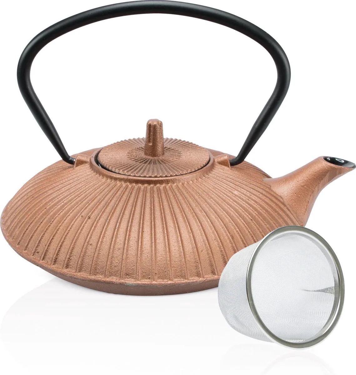 Theepot - Met Zeef - Gietijzer - Koper - 800ml van Point-Virgule in Transparant – productfoto