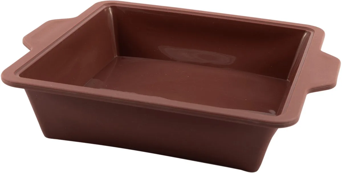 vierkante taartvorm uit platinum silicone Vintage Maroon 20x20x6cm de Point-Virgule en Vintage kastanjebruin – photo produit