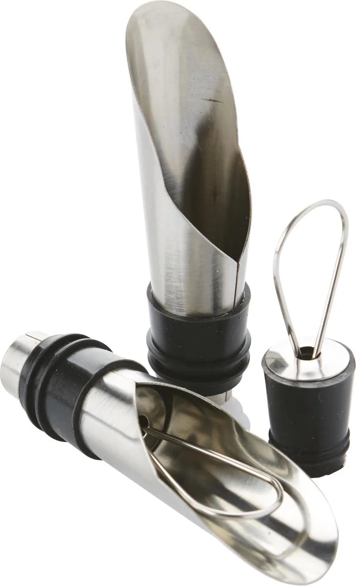 Wijnafsluiter - Schenktuiten - Set Van 2 Stuks by Point-Virgule in Rvs – product photo