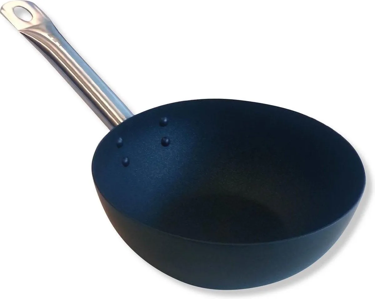 Wokpan - Carobonstaal - Excalibur Anti-aanbaklaag - Ø 20cm de Point-Virgule en Noir – photo produit