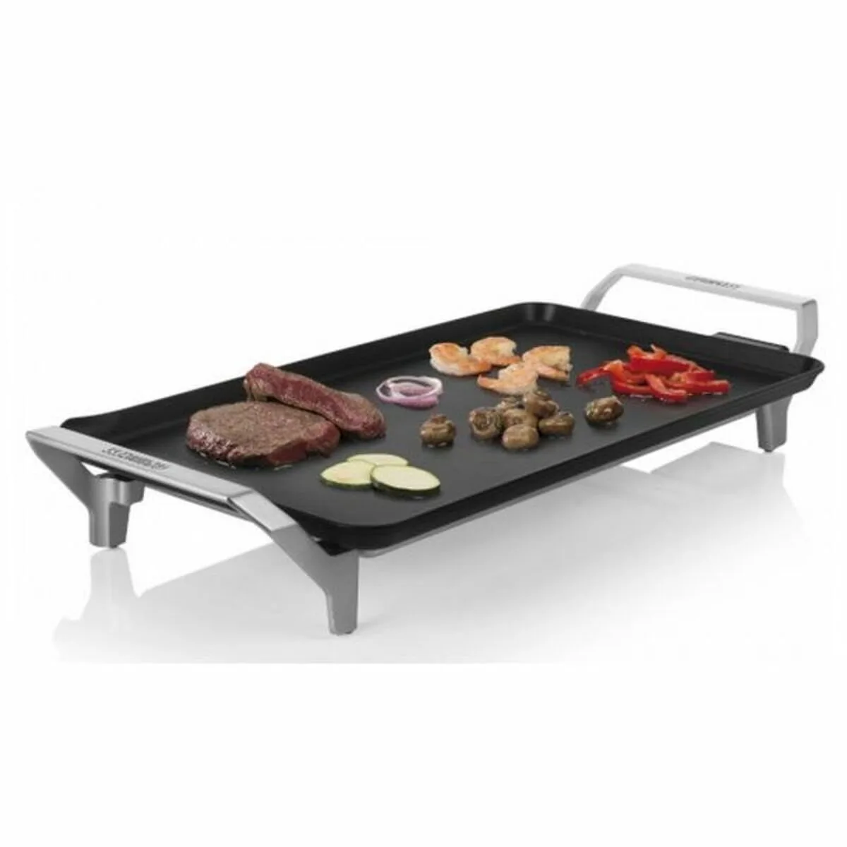 Bakplaat 103110 - Table Chef Premium - Grillplaat - Gourmet - Groot 46x26 cm - 2500W - Regelbare thermostaat - 1.5 meter snoer - Teppanyaki - Dubbel verwarmingselement - Extra snel warm från Princess i Svart – produktbild