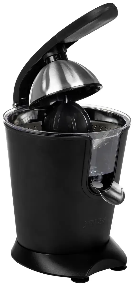 Black Steel Sinaasappelpers 201853 - Elektrische Citruspers - Fruitpers - RVS Perskegel - Instelbaar pulpfilter - 160 Watt von Princess in Schwarz – Produktfoto 3 von 3