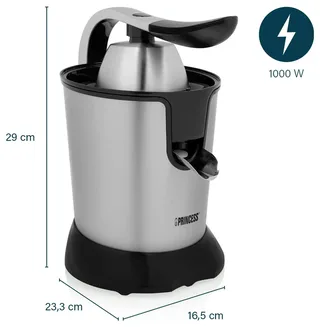 Citruspers 201873 - 2 perskegels - Extreem krachtige motor - 1000W - Elektrische citruspers - Perst alle soorten citrus vruchten von Princess in Silber – Produktfoto 2 von 2