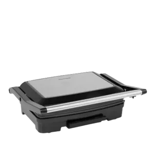 Contactgrill compact 117501 – Tosti apparaat - Panini grill - Grill apparaat - Bakoppervlak van 23 x 15 cm – Vetopvangbak - RVS Design von Princess in Schwarz – Produktfoto 2 von 2