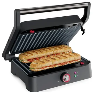 Contactgrill - tosti apparaat - Grill 27,5x18cm - 117502 - 1800W - Uitklapbaar - Uitneembare PFAS-vrije platen - vaatwasserbestendig by Princess in Black – product photo 2 of 2