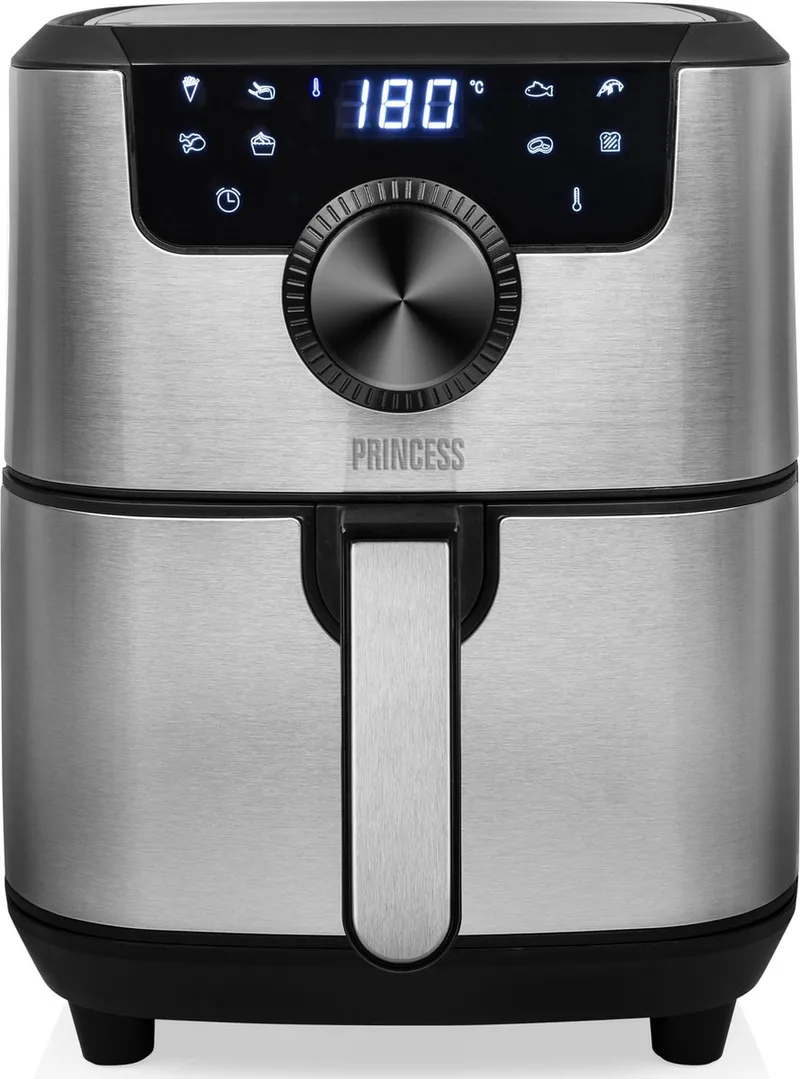Digitale Airfryer Deluxe 182033 - Heteluchtfriteuse - 4.5 liter - 8 voorgeprogrammeerde programma’s - RVS by Princess in Black – product photo