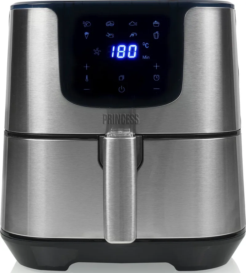 Digitale Airfryer Deluxe XXL 182060 – Heteluchtfriteuse - 5.5 liter - 8 voorgeprogrammeerde programma’s - Inclusief airfryer mandje von Princess in Rvs – Produktfoto 1 von 2