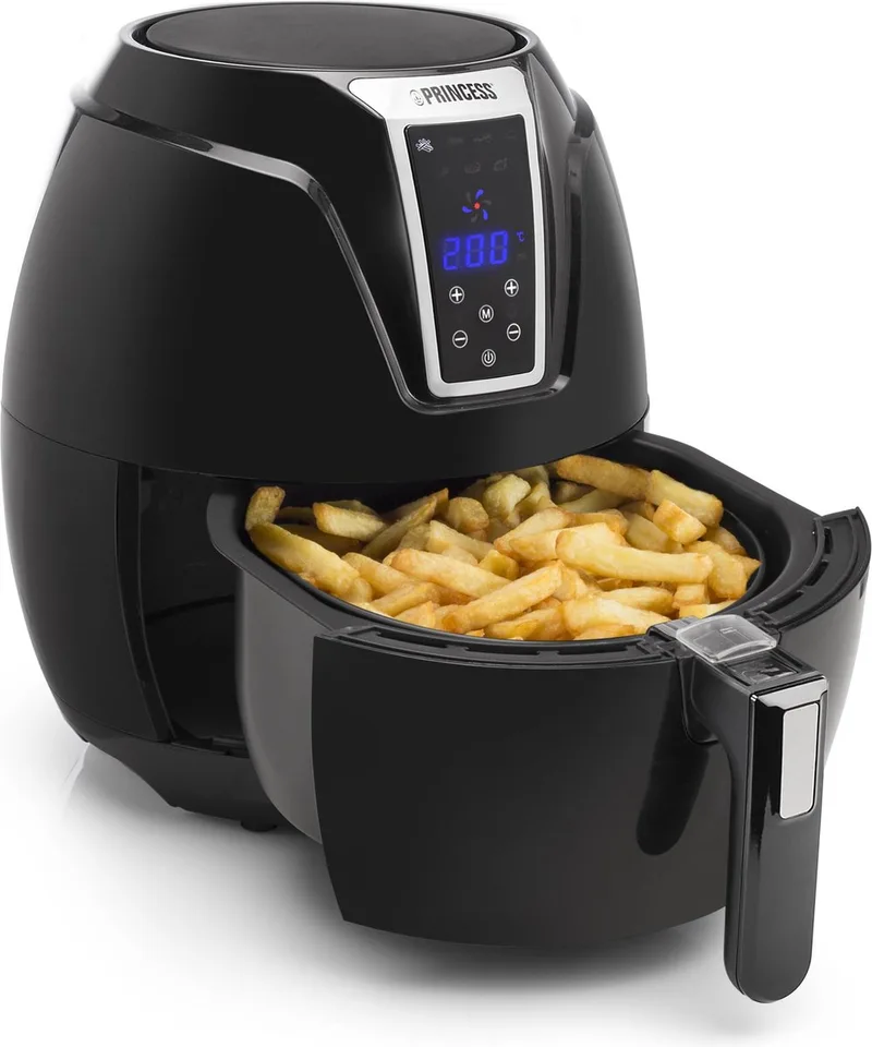 Digitale Airfryer XL 182021 - Heteluchtfriteuse - 3.2 liter - 8 voorgeprogrammeerde programma’s - Inclusief grillrek by Princess in Black – product photo