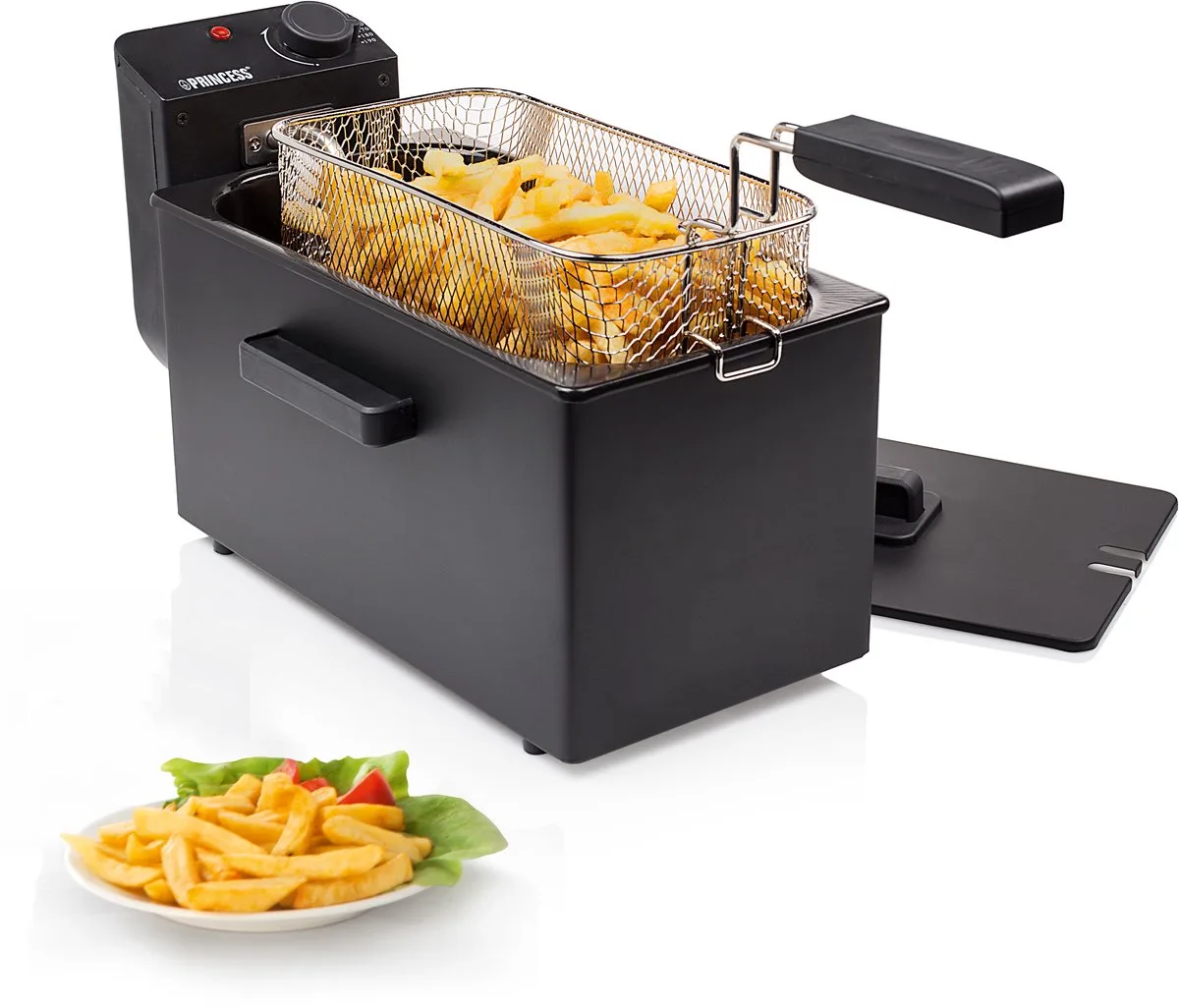 Friteuse - 3 liter - Koude zone - Frituurpan - 2000W - Friteuse 3 liter - Regelbare thermostaat - 182727 van Princess in Zwart – productfoto