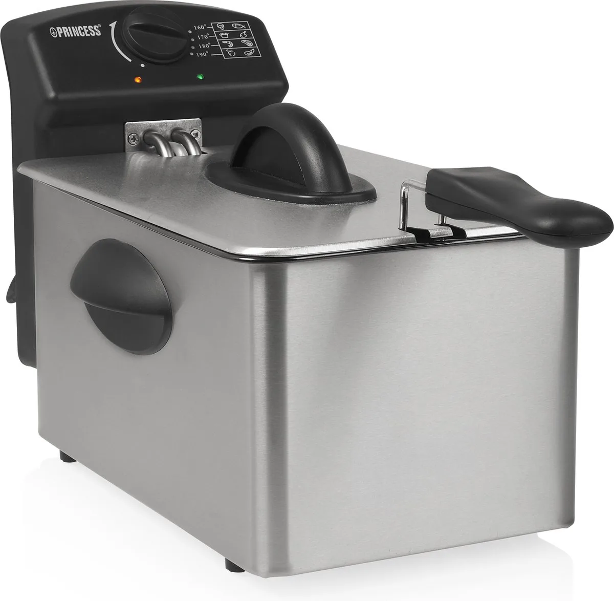 Friteuse - 4 Liter - Frituurpan - Koude zone - 2000 Watt - 182642 van Princess in Zilver – productfoto