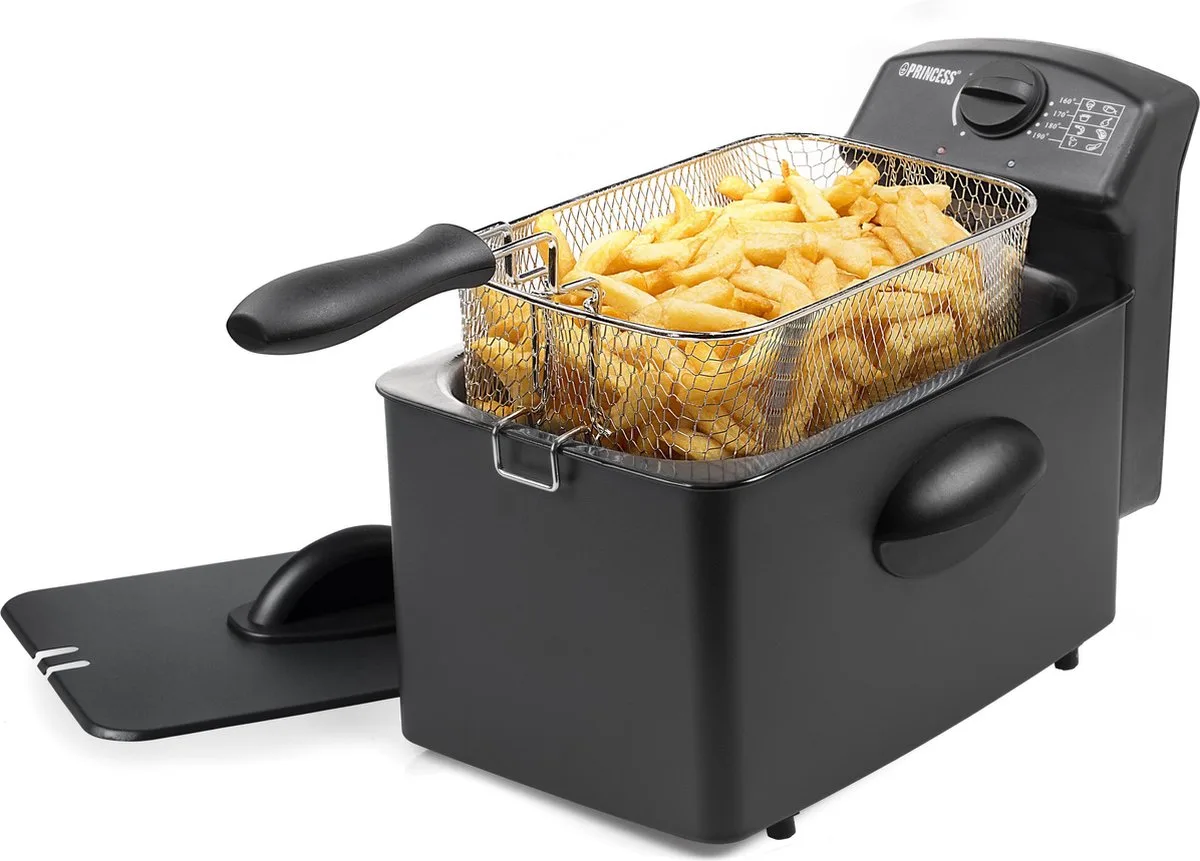 Frituurpan 182729 – Friteuse - 4 liter – Koude zone - 2000 Watt - Black Steel Collectie - WK by Princess in Black – product photo