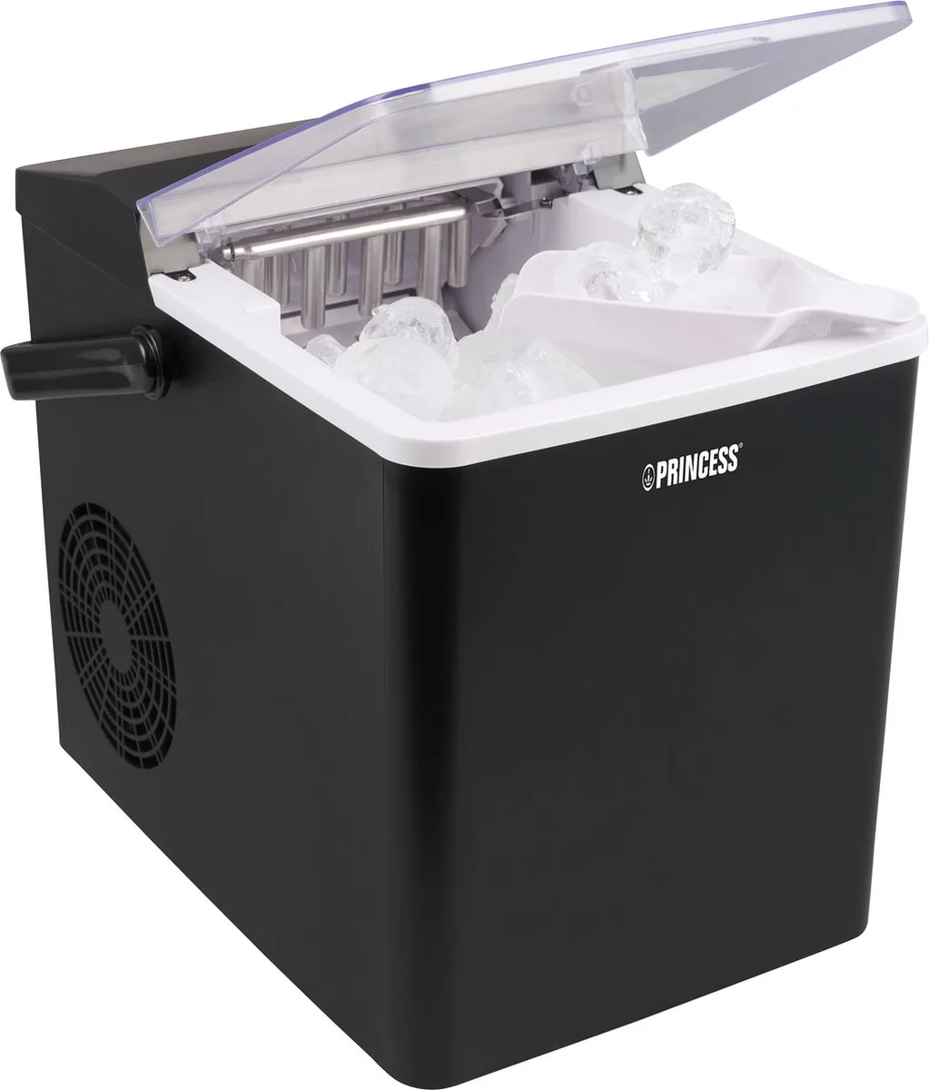 Ice Cube Maker 283098 - IJsblokjesmaker - 1,75L - 150 Watt - 9 blokjes in 6 minuten - Zelfreinigingsfunctie - IJsblokjesmachine - IJsklontjes maker de Princess en Noir – photo produit