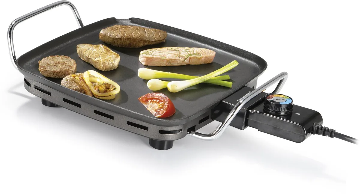 Mini Table Chef 102210 - Grill & Bakplaat - Gourmet - 28x28 cm - Regelbare thermostaat by Princess in Black – product photo