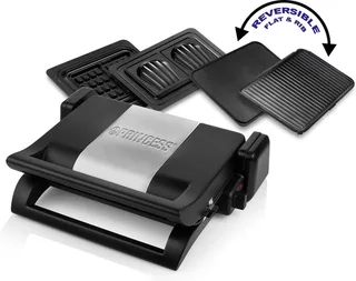 Multi Contactgrill 4-in-1 112536 - Grill apparaat - Tosti apparaat - Wafelijzer - Verwisselbare platen - Instelbare thermostaat - design von Princess in Rvs – Produktfoto 1 von 3