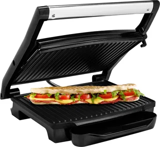 Panini Grill 112415 - Contactgrill groot 30x24cm - Tosti apparaat - Grill apparaat - 2000W - Zwevende bovendeksel - Beste Koop Consumentengids Oktober 2025 de Princess en Rvs – photo produit 1 sur 2