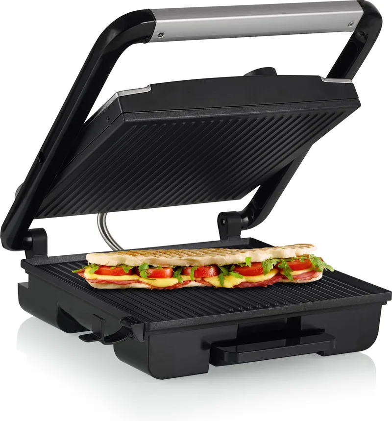 Panini Grill Pro 112425 – Contactgrill groot 30 x 27cm - Tosti apparaat - Grill apparaat - Zwevend bovendeksel – Regelbare thermostaat - 2000W by Princess in Rvs – product photo 1 of 2
