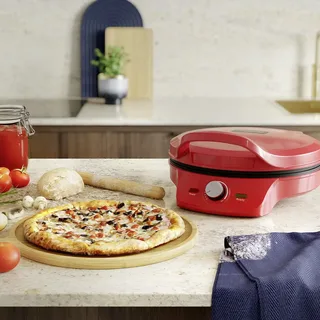 Pizza maker 115007 - Pizzaoven - Regelbare thermostaat tot 220C - Ø30cm - ook te gebruiken als tafelgrill - voor verse en diepvriespizza's van Princess in Rood – productfoto 2 van 3