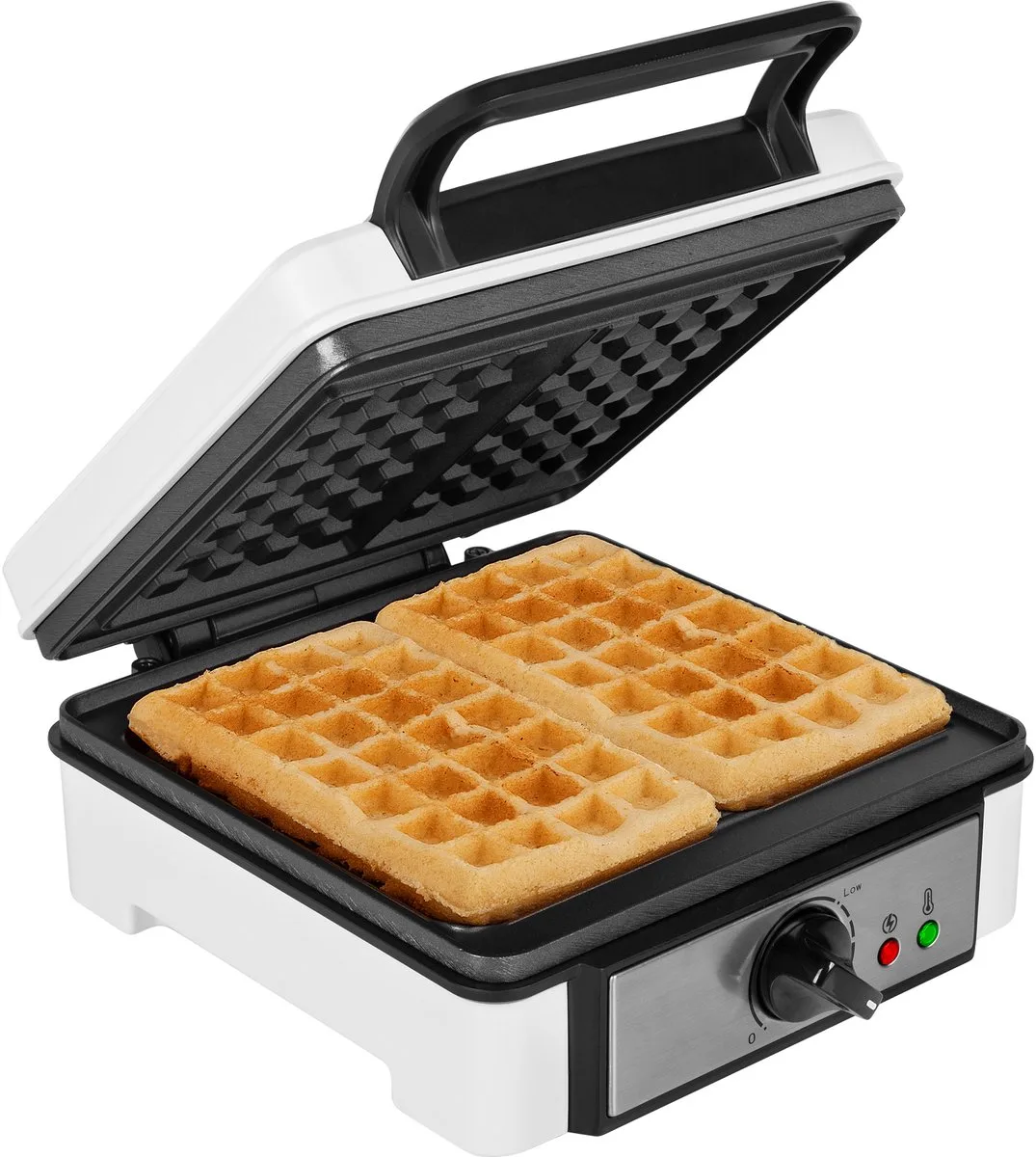 Princess 132397 Wafelijzer - 2 Belgische wafels - 4x7 - Regelbare thermostaat - Anti aanbaklaag - 1200 Watt - 20 x 20 cm van Princess in Wit – productfoto