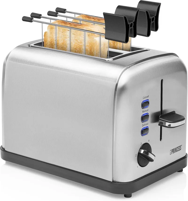 Princess 142354 Grille-pain avec grille spéciale viennoisieries acier inoxydable de Princess en Argent – photo produit 1 sur 3