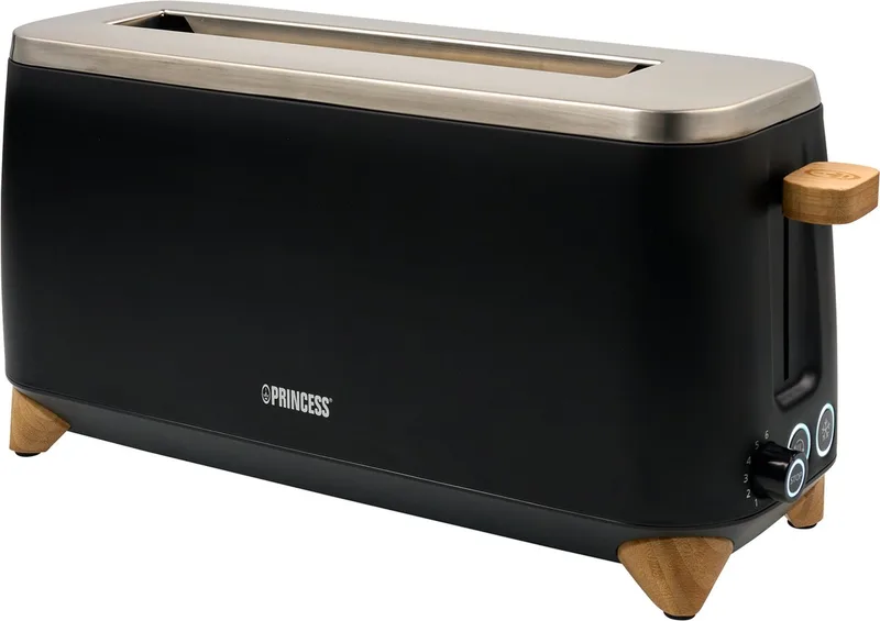 Princess 142361 Broodrooster Pure - 6 bruiningsstanden - 1000W - bamboe by Princess in Black – product photo