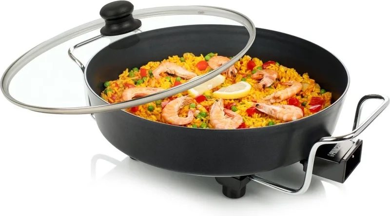 Princess 162367 XL Snackpan - Elektrische Hapjespan – Met deksel - Regelbare thermostaat - 1800W - Krachtig dubbel verwarmingselement - Groot - 5.4 Liter - 1.5 meter snoer by Princess in Black – product photo 1 of 2