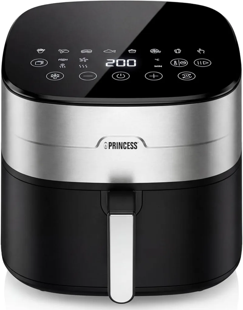 Princess 182280 Digitale Airfryer 8L - Dual heating - Dubbel verwarmingselement - 2000W - PFAS-vrij - XXL Gezinsformaat - Makkelijk schoon te maken by Princess in Black – product photo