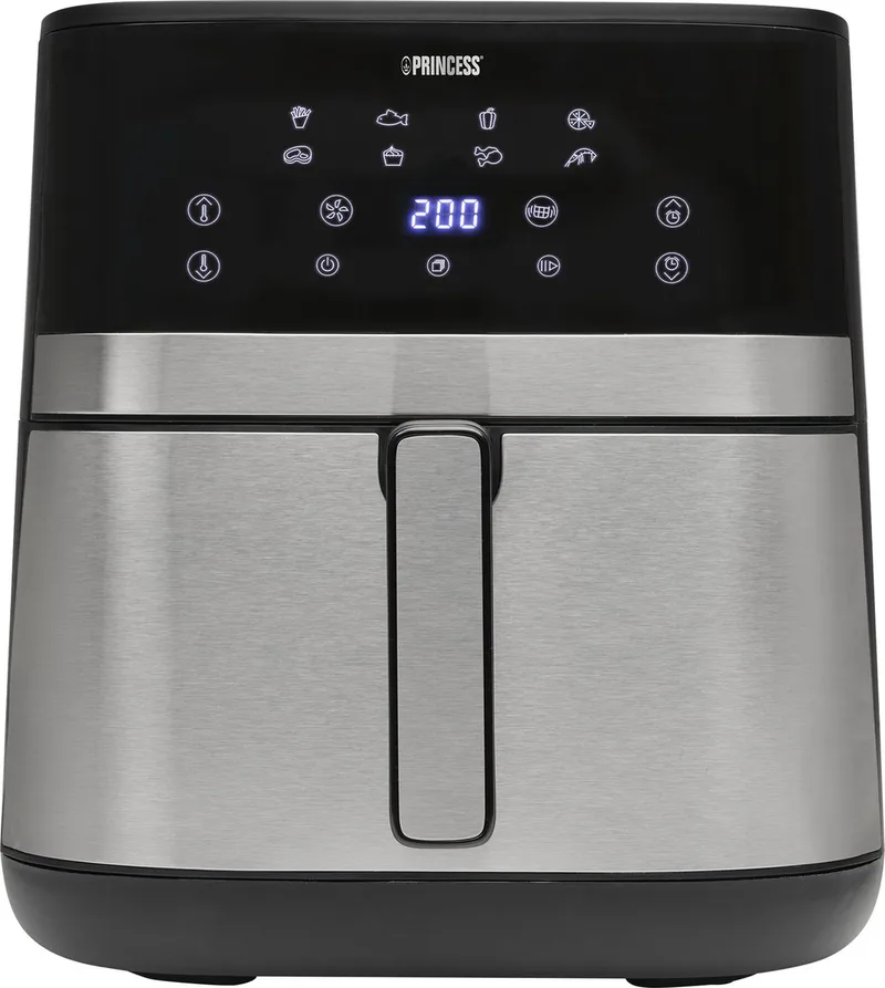 Princess 182474 DualHeat Airfryer - 7L - 2300 W - PFAS vrij - Dubbele verwarmingselementen - 12 voorgeprogammeerde programma's - Stijlvol matzwart ontwerp fra Princess i Sort – produktbillede 1 af 2