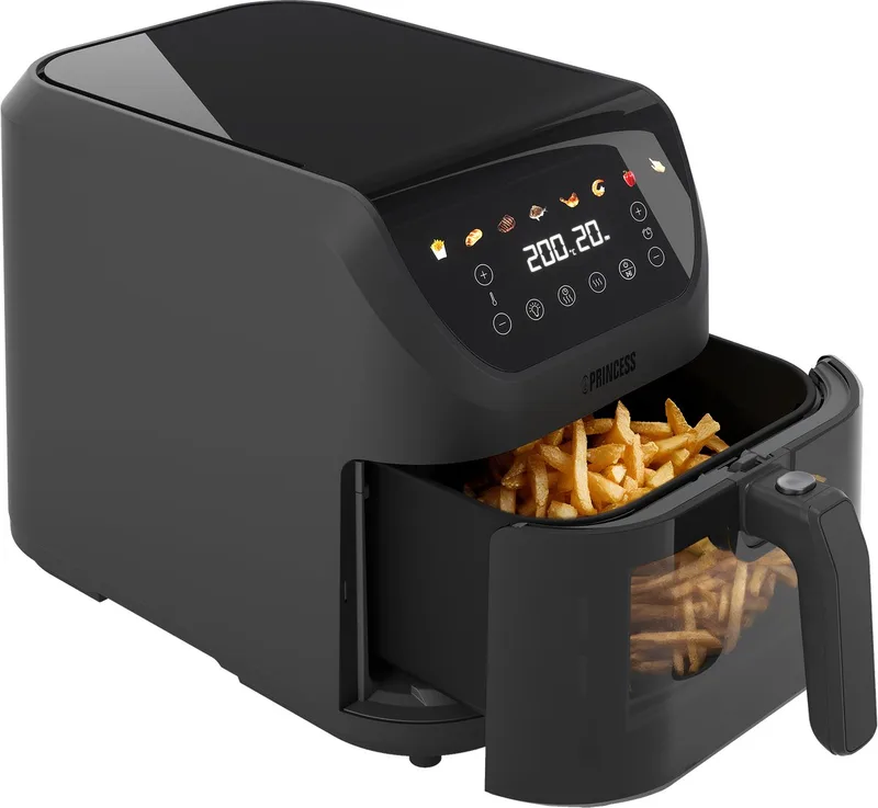 Princess 182476 8L SlimFry Airfryer - 8 L capaciteit - 2000 W - Touchscreen - 8 voorgeprogammeerde instellingen by Princess in Black – product photo 1 of 2