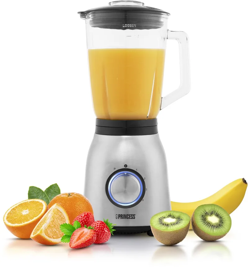 Princess 212091 Blender 1000 – 4 Snelheidheden – Krachtig 1000W - 1,5 L - Glaskan - Ice Crush - Vaatwasmachine bestendig från Princess i Rvs – produktbild