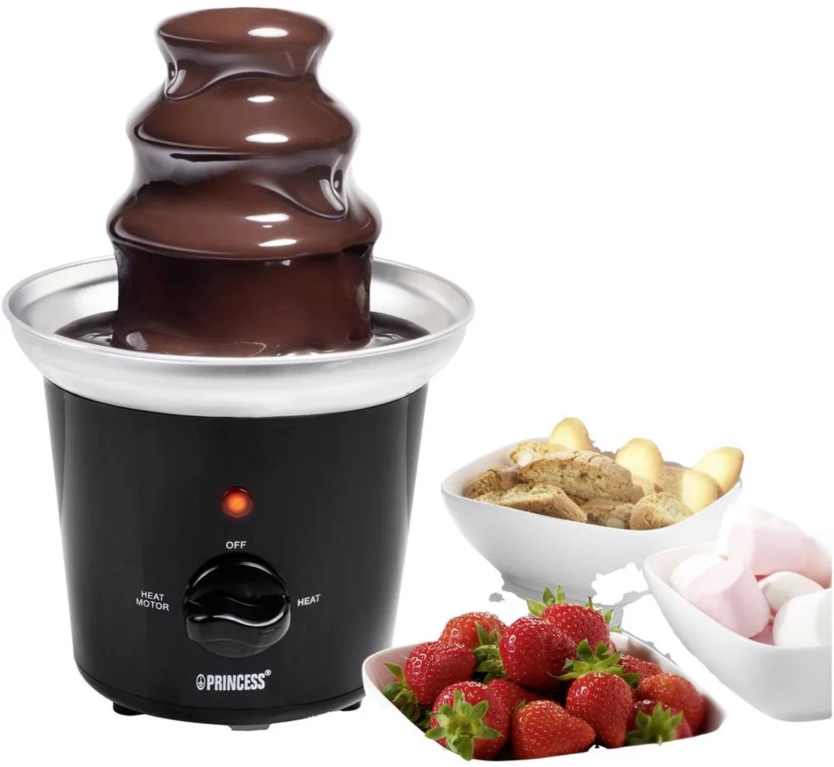 Princess 292994 Chocoladefontein - Chocolade fondue - 3 Lagen - Warmhoudfunctie de Princess en Noir – photo produit